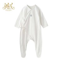 英氏正品 婴儿春秋纯棉提花内衣宝宝和袍蛤衣连体衣爬服143034