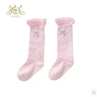 英氏正品春款婴幼儿袜子 女童棉袜 花边袜 长筒袜 144030/144031