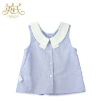 英氏正品15夏款童装 女宝宝纯棉舒适百搭背心上衣152092外出服