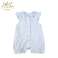英氏15夏款童装 女宝宝婴儿爬服 纯棉搭袖连体衣 哈衣152177