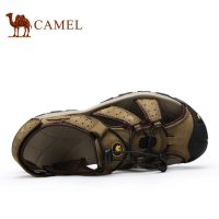 Camel骆驼男鞋 夏季新款日常休闲磨砂牛皮魔术贴情侣凉鞋