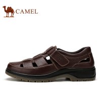 Camel骆驼男鞋 夏季新款日常休闲舒适头层牛皮男皮凉鞋
