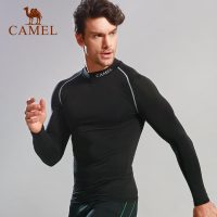 Camel/骆驼运动健身服 男款长袖紧身衣跑步透气速干衣