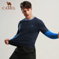 Camel/骆驼户外运动T恤 男女紧身弹力速干衣运动跑步长袖T恤瑜伽健身服