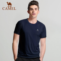 CAMEL骆驼户外速干T恤 夏季情侣款男女吸汗透气圆领短袖运动健身速干T恤