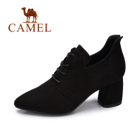 CAMEL骆驼女鞋新款 简约百搭高跟鞋 舒适优雅粗跟尖头单鞋
