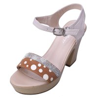 正品上海花牌2014夏季新款防水台凉鞋 圆点超高跟粗跟真皮女鞋29018-9