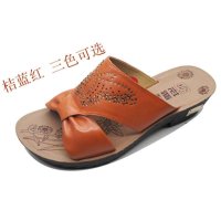 99元特价包邮蝴蝶小水钻低跟 休闲拖鞋头层牛皮凉拖防滑夏季百搭气质女拖鞋2519