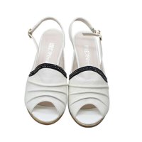 上海花牌正品特价包邮鱼嘴编织坡跟女鞋凉鞋百搭时尚防滑浅口凉鞋9021-12