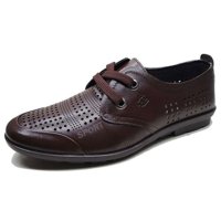 专柜正品包邮上海牛头牌 头层牛皮男士皮鞋 正品 尖头 透气 小孔系带休闲5875
