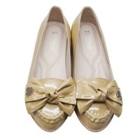 上海花牌 新款 夏款 特价 漆皮平底 尖头蝴蝶结 浅口单鞋女60261