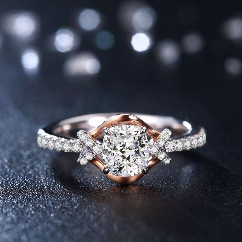 珂兰钻石18K金异形钻石戒指主钻1克拉IJ色\/SI