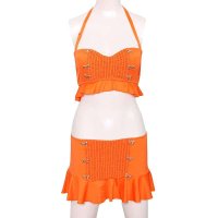 凯迪龙 2014新款 钢托女分体裙式比基尼泳衣三件套温泉套装14638