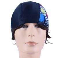 凯迪龙 正品新款男女通用游泳帽数码印花布质防水不勒头舒适泳帽