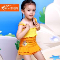 凯迪龙2014新款海绵宝宝儿童分体裙式游泳衣女童宝宝卡通泳装HA13