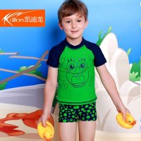 凯迪龙2014新款海绵宝宝儿童分体游泳裤套装男童宝宝卡通泳衣HB42
