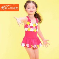 凯迪龙 2014新款女童裙式连体童装游泳衣可爱宝宝儿童泳装 15566