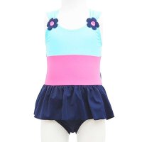 凯迪龙2014新款女童宝宝裙式连体游泳衣萌娃蝴蝶儿童泳装14573