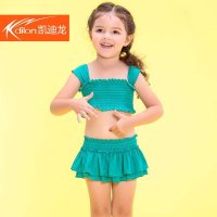 凯迪龙2015新款女童宝宝裙式分体游泳衣蛋糕波波裙儿童泳装 15574