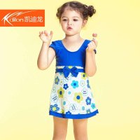 凯迪龙 2014新款女童宝宝三角连体游泳衣彩色网纱儿童泳装 15584