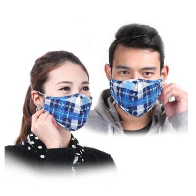 呼吸卫士 蓝格子口罩 真丝口罩PM2.5防护口罩透气防尘雾霾 成人男女情侣[渤海源特约经销]