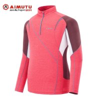 AIMUTU艾牧途正品夏秋季新款登山立领情侣男女韩国户外T恤速干衣1121