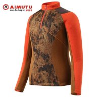 AIMUTU艾牧途韩国时尚户外秋装新品女款立领长袖加厚保暖透气T恤5369