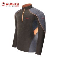 AIMUTU艾牧途 正品夏秋新款运动立领长袖户外快干T恤男速干衣0573