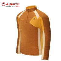 AIMUTU艾牧途 秋装新款立领登山长袖保暖T恤 女士户外抓绒衣0580