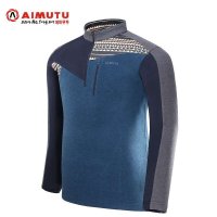 AIMUTU艾牧途 韩国登山休闲男士立领长袖保暖T恤 户外抓绒衣0565