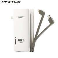 品胜(PISEN) 移动电源直插式带插头电霸5000毫安自带iphone8 7 6 5 安卓Micro充电线 手机充电宝