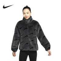 Nike耐克外套女2022冬新款人造皮草仿貂绒保暖立领夹克DQ6843-070
