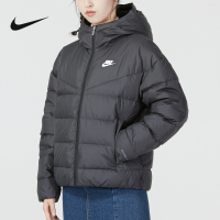 nike耐克短款羽绒服女2022冬季保暖运动服黑色连帽外套DQ5904-010