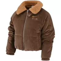 耐克(NIKE)棉服女装冬季新款翻领拼接灯芯绒短款保暖运动外套 DQ6931-259 M