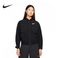 NIKE耐克女子外套运动休闲工装风翻领梭织防风夹克上衣DR5621-010