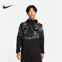 NIKE耐克男夹克DRI-FIT迷彩印花拼接口袋运动连帽外套DQ4791-010