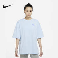 Nike耐克女子宽松短袖针织衫2022新款手绘印花短袖T恤 DX6150-441