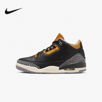 Nike耐克女鞋Air Jordan 3 Retro黑金水泥 复刻篮球鞋CK9246-067