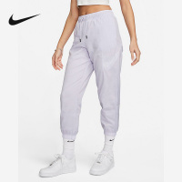 nike耐克女子中腰长裤运动裤宽松环保耐克勾勾梭织透气DM6184-536