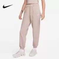 Nike耐克女子宽松纯棉长裤夏运动裤耐克勾勾针织刺绣DM20-272