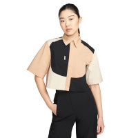 Nike耐克女子翻领短袖上衣夏新款T恤宽松梭织休闲运动DV8300-200