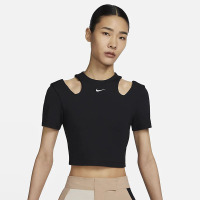 Nike耐克女子露肩短袖上衣夏新款街舞露脐短款修身T恤DV7963-010