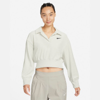 Nike耐克长袖POLO衫女子2023春季新款短款平绒翻领上衣DV7815-072