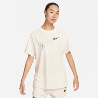 Nike耐克女子T恤夏新款宽松纯棉印花针织舒适圆领短袖FJ7714-133