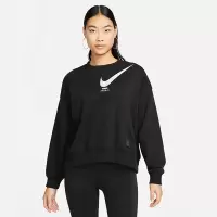 NIKE耐克女子卫衣针织圆领宽松大勾子运动休闲套头衫 DV8019-010