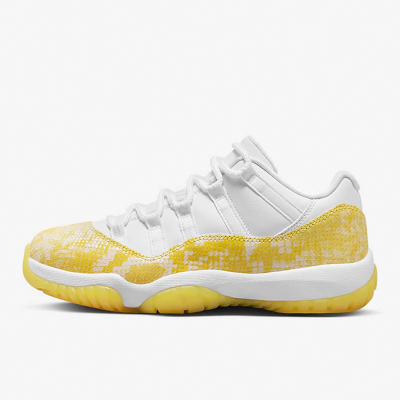 耐克Jordan Air Jordan 11 Low 黄蛇 潮流 复古篮球鞋 女款 白黄 AH7860-107