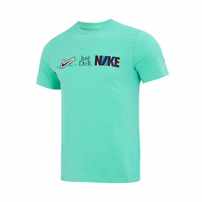 Nike 字母印花健身训练圆领短袖T恤 男款 绿色 FB9775-363