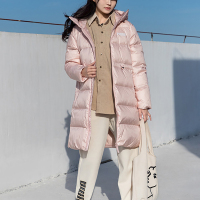 Puma Adjustable Down Coat 休闲保暖中长款连帽羽绒服 女款 藕色2PU84633436