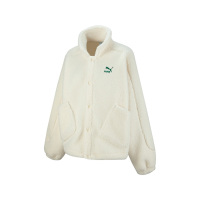 PUMA 纯色Logo刺绣仿羊羔绒夹克外套 女款 纯白色2PU53995465