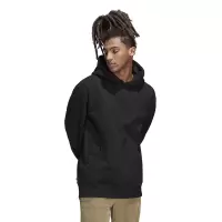 adidasoriginals纯色连帽套头品牌Logo刺绣长袖卫衣男款黑色HK2937